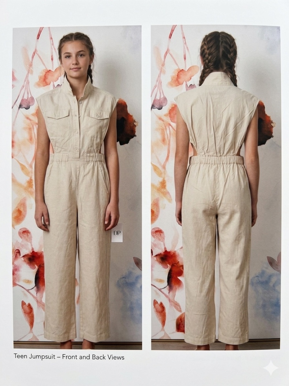 Zara Sleeveless Jumpsuit in Natural Beige